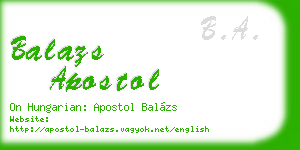 balazs apostol business card