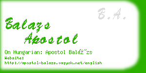 balazs apostol business card